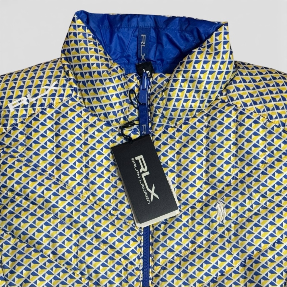 RLX Ralph Lauren Reversible Quilted Puffer Vest Golf Blue Yellow NWT Women’s S - Picture 4 of 13